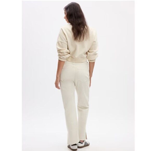 GAP High Rise '90s Original Straight Jeans SPLIT HEM Size 4/27 Color Tan Chino - Picture 2 of 6